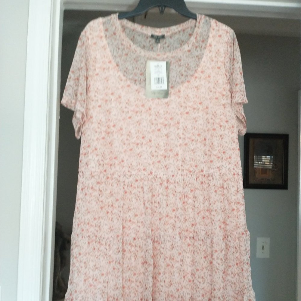 Lily Rose peach tiered mesh dress